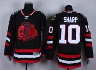 Chicago Blackhawks -10 Patrick Sharp Black Red Skull 2014 Stadium Series Stitched NHL Jersey