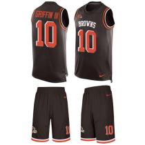 Browns -10 Robert Griffin III Brown Team Color Stitched NFL Limited Tank Top Suit Jersey