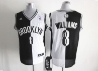 Brooklyn Nets -8 Deron Williams Black White Split Fashion Stitched NBA Autographed Jersey