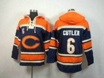 Chicago Bears -6 Jay Cutler Orange-Blue Sawyer Hooded Sweatshirt Stitched Jersey