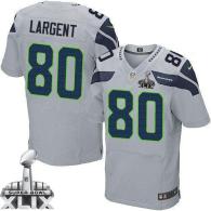 Nike Seattle Seahawks #80 Steve Largent Grey Alternate Super Bowl XLIX Men's Stitched NFL Elite Jers