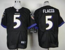 NEW Baltimore Ravens -5 Joe Flacco Black Stitched NFL New Elite Jersey