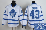 Autographed Toronto Maple Leafs -43 Nazem Kadri White Road Stitched NHL Jersey