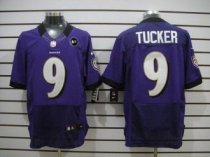 Nike Ravens -9 Justin Tucker Purple Team Color With Art Patch Stitched NFL Elite Jersey