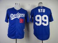 Los Angeles Dodgers -99 Hyun-Jin Ryu Light Blue Cool Base Stitched MLB Jersey
