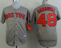 Boston Red Sox #48 Pablo Sandoval Grey Cool Base Stitched MLB Jersey