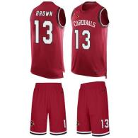 Cardinals -13 Jaron Brown Red Team Color Stitched NFL Limited Tank Top Suit Jersey