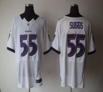 Nike Ravens -55 Terrell Suggs White Stitched NFL Elite Jersey