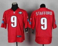 Nike Lions -9 Matthew Stafford Red With WCF Patch QB Practice Jersey