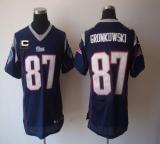 Nike New England Patriots -87 Rob Gronkowski Navy Blue Team Color With C Patch Mens Stitched NFL Eli