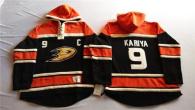 Anaheim Ducks -9 Paul Kariya Black Sawyer Hooded Sweatshirt Stitched NHL Jersey