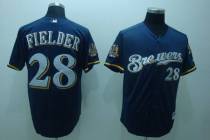 Milwaukee Brewers -28 Prince Fielder Stitched Blue Cool Base MLB Jersey