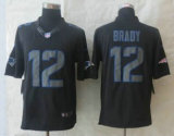 New Nike New England Patriots -12 Tom Brady Impact Limited Black Jerseys