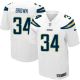 Nike San Diego Chargers #34 Donald Brown White Men‘s Stitched NFL New Elite Jersey