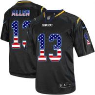 Nike San Diego Chargers #13 Keenan Allen Black Men‘s Stitched NFL Elite USA Flag Fashion Jersey