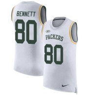 Nike Packers -80 Martellus Bennett White Stitched NFL Limited Rush Tank Top Jersey