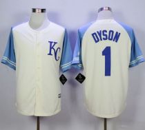 Kansas City Royals -1 Jarrod Dyson Cream Exclusive Vintage Stitched MLB Jersey