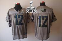 Nike Seattle Seahawks #12 Fan Grey Shadow Super Bowl XLIX Men‘s Stitched NFL Elite Jersey