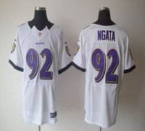 Nike Ravens -92 Haloti Ngata White Men Stitched NFL Elite Jersey