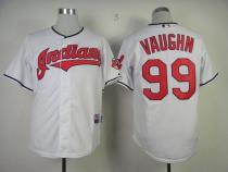 Cleveland Indians -99 Rick Wild Thing Vaughn Stitched White MLB Jersey