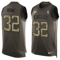 Nike Eagles -32 Eric Rowe Green Stitched NFL Limited Salute To Service Tank Top Jersey