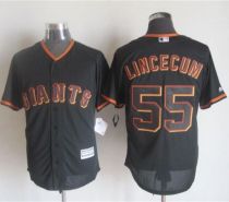 San Francisco Giants #55 Tim Lincecum Black New Cool Base Stitched MLB Jersey
