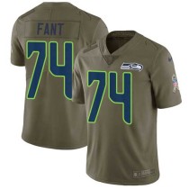 Nike Seahawks -74 George Fant Olive Stitched NFL Limited 2017 Salute to Service Jersey