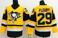 Pittsburgh Penguins -29 Andre Fleury Yellow Throwback Stitched NHL Jersey