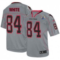 Nike Falcons 84 Roddy White Lights Out Grey With Hall of Fame 50th Patch Stitched NFL Elite Jersey
