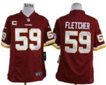 Nike Redskins -59 London Fletcher Burgundy Red Team Color With C Patch Stitched NFL Game Jersey