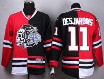 Chicago Blackhawks -11 Andrew Desjardins Red Black Split White Skull Stitched NHL Jersey
