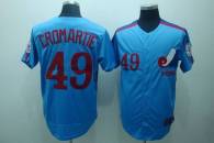 Mitchell and Ness Expos -49 Warren Cromartie Blue Stitched Throwback MLB Jersey