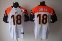Nike Bengals -18 A J  Green White With Hall of Fame 50th Patch Stitched NFL Elite Jersey