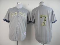 New York Yankees -7 Mickey Mantle Grey USMC Cool Base Stitched MLB Jersey