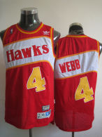 Atlanta Hawks -4 Spud Webb Red Stitched Throwback NBA Jersey