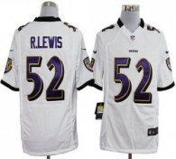 Nike Ravens -52 Ray Lewis White Stitched NFL Game Jersey
