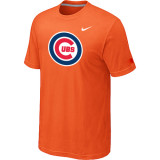 Chicago Cubs Nike Heathered Orange Club Logo  T-Shirt