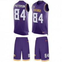 Vikings #84 Cordarrelle Patterson Purple Team Color Stitched NFL Limited Tank Top Suit Jersey