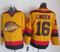 Vancouver Canucks -16 Trevor Linden Gold CCM Throwback Stitched NHL Jersey