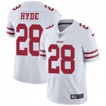 Nike 49ers -28 Carlos Hyde White Stitched NFL Vapor Untouchable Limited Jersey