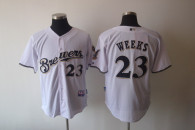 Milwaukee Brewers -23 Rickie Weeks Stitched White MLB Jersey