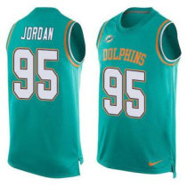 Nike Miami Dolphins -95 Dion Jordan Aqua Green Team Color Stitched NFL Limited Tank Top Jersey