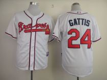 Atlanta Braves #24 Evan Gattis White Cool Base Stitched MLB Jersey