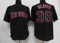 Los Angeles Angels of Anaheim -36 Jered Weaver Black Fashion Stitched MLB Jersey