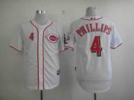 Cincinnati Reds -4 Brandon Phillips Stitched White MLB Jersey