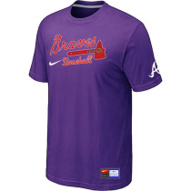 Atlanta Braves Purple Nike Short Sleeve Practice T-Shirt