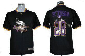 Nike Vikings -28 Adrian Peterson Black NFL Game All Star Fashion Jersey