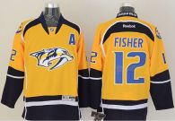Nashville Predators -12 Mike Fisher Yellow Home Stitched NHL Jersey