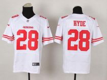 Nike San Francisco 49ers #28 Carlos Hyde White Men‘s Stitched NFL Elite Jersey