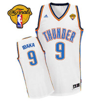 Revolution 30 Oklahoma City Thunder -9 Serge Ibaka White Finals Patch Stitched NBA Jersey